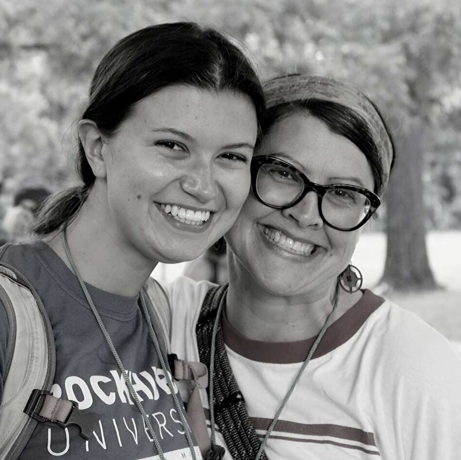 Reflections on the camp experience - two women smiling with arms around shoulders